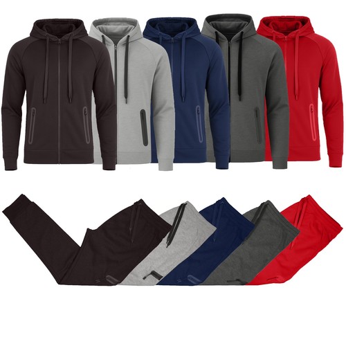 Mens Tech Fleece Hoodie & Jogger Tracksuit 2-Piece Athletic Outfit (Size- S&ndash;3XL)