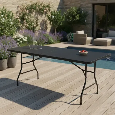 Mesa Exterior Plegable 180 Cm Polipropileno Hierro - Alpina