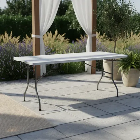 Mesa Plegable Camping Jardin Exterior 180cm - Prestigio Blanco