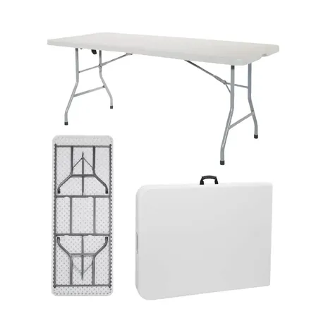 Mesa Plegable Exterior Camping Juntec 1.8m Rectangular Reforzada Premium