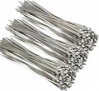 Metal Zip Ties 110 Pack（12"+18"+24"）, 304 Stainless Steel 300LBS Heavy Duty Zip Ties - Self-Locking Cable Ties for Exhaust Wrap，Chain Link Fence Parts, Outdoor Farms,Pipes