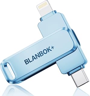MFi Certified 512GB iPhone Photo Stick, High-Speed USB Flash Drive Memory Storage for Video Backup, Compatible for iPhone/iPad/Android/PC (Steel Blue)