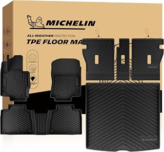 Michelin Vehicle Mats for 2020-2026 Mercedes Benz GLE SUV (W167) 5 Seat | Fit GLE350/450/450e/580/53 AMG/63 AMG S Performance 5-Seat, Not fit Coupe&7-Seat, Floor Mats&Backrest/Trunk Mat, 7PCS, Prem