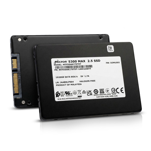 Micron 5300 MAX 1.92TB MTFDDAK1T9TDT SATA 6Gb/s 3D TLC 5 DWPD 2.5" SSD