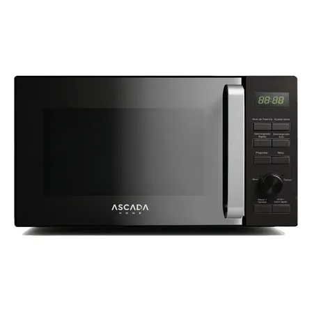 Microondas Ascada Negro 25L 900W Digital Puerta Espejada Temporizador