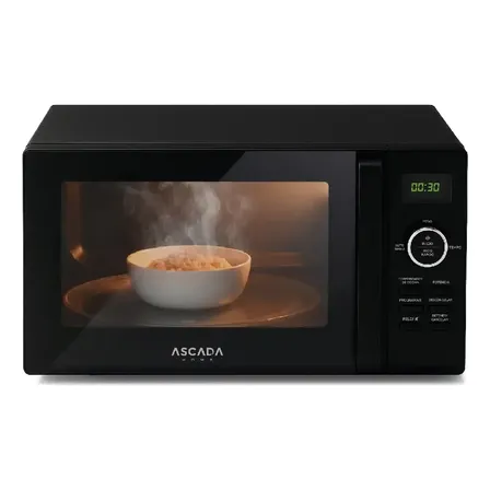 Microondas Digital Ascada 20lts 700w Luz Led Negro Con Temporizador