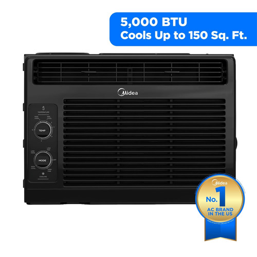 Midea 5,000 BTU Room Window Air Conditioner Mechanical Control AC Black New
