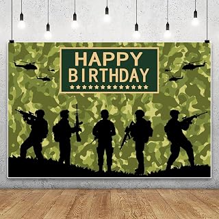 Military Birthday Backdrop 7x5ft Fabric Camo Themed Birthday Backdrop Army Party Decor Soldier Party Decorations Background