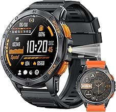 Military Smart Watch for Men, Built-in GPS, 30-day standby, 1.43" AMOLED | Compass & Altimeter for outdoors，Tactical flashlight, 170+ Sport Modes & Bluetooth Calls. iOS/Android Compatible.
