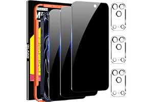 Milomdoi Privacy Screen Protector for iPhone 17 Pro Max, Tempered Glass | 3+3 Pack, 9H+ Hardness, Camera Lens Protector, Military Grade Shatterproof, Easy Installation, No Bubbles, Case Friendly