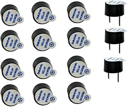 Mini Active Piezo Buzzers Electronic Buzzer Alarm Sounder Speaker Beep Tone DC5V 15Pcs, Fit for Computers Printers Electronic Components 12x9.5mm