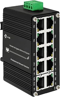 Mini Industrial 10-Port Gigabit PoE+ Switch with 2 Uplink Ports, IEEE 802.3af/at 30W, 12~48V DC Redundant Power Input, Booster Function, Up to 240-watt PoE Budget, Din Rail Mount