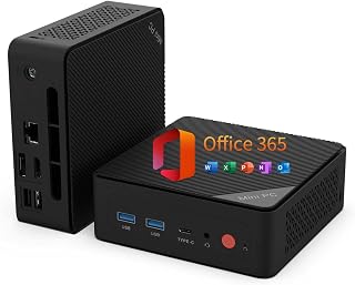 Mini PC, 1 Year Office 365, Intel 6500Y (up to 3.4GHz), 16GB RAM 256GB SSD | Windows 11 Desktop Computers for Home Office Business Students, Triple 4K Display via USB-C/HDMI/DP, WiFi, BT