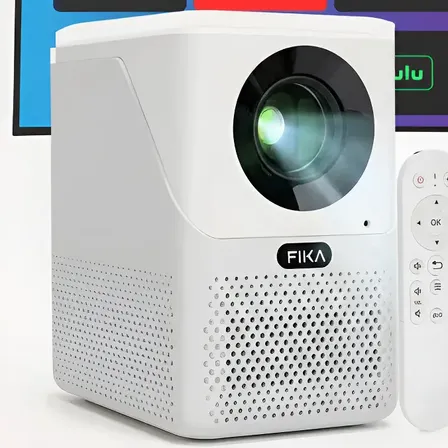 Mini Proyector Fika Led Port&aacute;til 4k B2 Full Hd 1080p 14000 Lumens 300 ANSI Lumens Android Wifi Cine Color Blanco