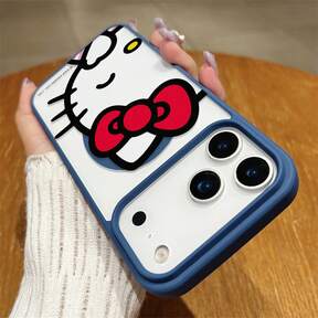 Miniso pcs Sanrio Hello Kitty Cute Winking Half Face With Oversized Red Bow Design Phone Case Transparent Magnetic Shockproof Case Suitable For Iphone 7 Pro Max/7 Pro/7 Air/7/6/5/4/3/2//X/XS Pro/Pro Max Series Iphone 7 Pro Max Case Iphone 7 Pro Case Iphon