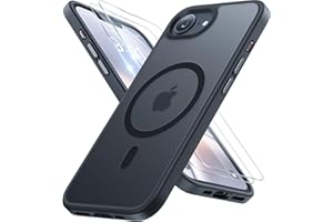 miracase for iPhone 16e case & iPhone 17e Case for MagSafe [with 2&times;9H+ Screen Protectors] TOP Military-Grade Protection Shockproof with Velvet Touch for iPhone 16e/17e Phone Case 6.1", Matte Black