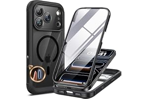 Miracase for iPhone 18 Pro Max Case 6.9", Full Body Phone Protection, Black | Built-in Screen & Camera Protector | Magnetic with MagSafe | Military DropProof 18 ProMax Bumper with Camera Control