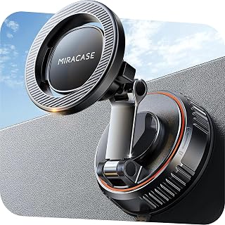 Miracase for MagSafe Car Mount[3600gf Strong Magnet & 89+LBS Suction Base]Vacuum Magnetic Phone Holders for Your Car, 360&deg; Adjustable Dashboard & Windshield Mount with Dash Accents for All Smartphones