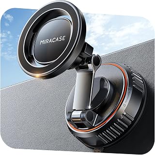 Miracase for MagSafe Car Mount[3800gf Strong Magnet & 90+LBS Suction Base]Magnetic Phone Holders for Your Car, 360&deg; Adjustable Dashboard &Windshield Mount with Adhesive Suction Cup for All Smartphones