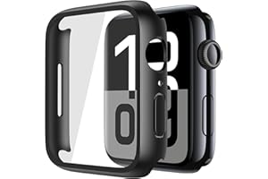 Misxi 2 Pack Tempered Glass Case Compatible for Apple Watch Series 11 (2025) Series 10 46mm, Screen Protector Cover for iWatch, Black