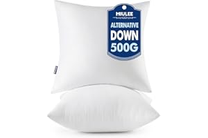 MIULEE 18x18 Throw Pillows Inserts 2 Pack, Decorative Pillows for Couch Bed | 100% Virgin Filling, Full and Fluffy, Lumbar, Back and Neck Support