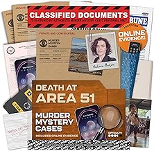 MMC Death at Area 51 &ndash; Thrilling Murder Mystery Games for Adults in a Classified Military Base &ndash; 47 Evidence Pieces, 150 Min Gameplay (3.5/5 Difficulty) &ndash; Cold Case Files Game for 1-10 Players