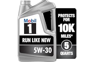 Mobil 1 Advanced Full Synthetic Motor Oil 5W-30, 5 Quart | 10,000-Mile Protection | Triple Action Formula | Friction Reduction