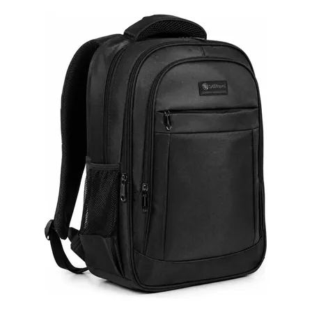 Mochila Porta Notebook Mujer Hombre Antirrobo Viaje Urbana Color Negro Dise&ntilde;o Liso Reforzada