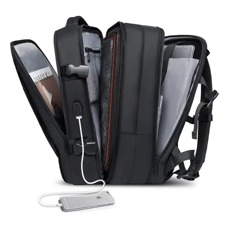Mochila Viagem Feminina Masculina Impermeable Y Duradero Negro Liso
