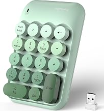 MOFII Cute Colorful Wireless Number Pad - 18 Keys, Portable 2.4 GHz with Stable Wireless Connectivity, 10-Key Financial Accounting Extension (Green Gradient)