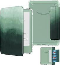 MoKo Detachable Magnetic Case for All-New E-Reader(11th Generation-2024/2022 Release),Ultra Clear Back Scratch-Proof Light & Shell Cover with Auto Wake/Sleep, Not fit BOOX & Kobo, Pine Green
