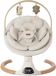 Monamii Baby Swings for Infants, Bluetooth Infant Swing with Music Speaker | Baby Swing with 5 Speeds, Remote Control, IMD Touch Panel, 3 Timer Settings, for Indoor & Outdoor Use