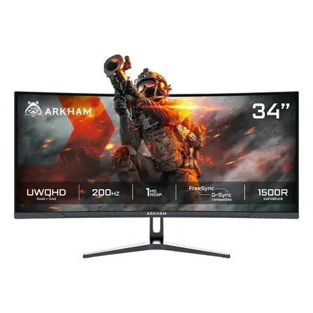 Monitor Gamer Arkham ARK34200WI8P 34 Pulgadas 200hz Uwqhd Curvo VA 1ms