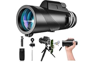 Monocular-Telescope 80x100 High Power Telescope for Adults High Definition Monocular with BAK4 Prism Smartphone Adapter for Bird Watching Wildlife Hunting Travel Camping Hiking