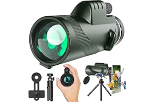 Monocular-Telescope 80x100 High Powered Monoculars High Definition for Adults High Powered with Smartphone Adapter Telescope Hunting Wildlife Bird Watching Travel Camping Hiking-Black