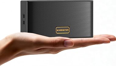 Monster Cubis Bluetooth Speaker, 15W Stereo Sound Portable Speaker, Bluetooth 6.0, 15H Battery Life, TWS Pairing, AUX/TF Card Slot, IPX7 Waterproof Wireless Speaker for Shower, Outdoor, Travel