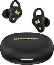 Monster N-Lite 210 Wireless Earbuds, Bluetooth 5.4 in-Ear Stereo Headphones, Built-in Mic for Crystal Clear Call, 32H Playtime, Water Resistant in-Ear Earphones for Sports, Black