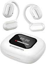 Monster Open Touch Pro 100, Open Ear Headphones Touch Screen Earbuds, Bluetooth Earbuds with ENC Clear Talk,White | Bluetooth connection with ENC clear calling tech, Support TF Card, Multiple EQ Modes, ergonomic earhooks, IPX5, 30H Playback