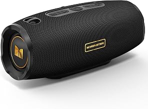 Monster S380 Bluetooth Speaker, Portable Speaker with 40W Stereo Sound, Bluetooth 6.0, IPX6 Waterproof, 20H Playtime, Support AUX/TF Card, TWS Pairing Wireless Speaker for Travel Party Outdoor