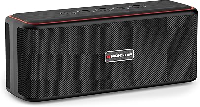 Monster Shock Plus Bluetooth Speaker,Portable Speaker with 40W Loud Stereo Sound,Bluetooth 6.0,TWS Pairing,20H Playtime,Support AUX/TF Card,IPX6 Waterproof Wireless Speakers for Travel,Home,Outdoor