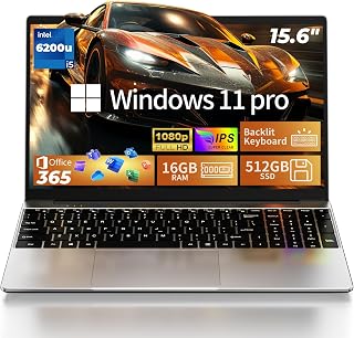 MOONFISH 2026 Laptop Computer Window 11, Core i5 Processor 15.6 Inch Lap Top, 16GB RAM 512GB SSD, Backlit Keyboard, FHD 1920 * 1080, Office 365, Business, Student