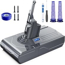 Morpilot 8000mAh Rechargeable Replacement Battery for Dyson V8 Series | Providing 60 Minutes of Runtime in Standard Mode, Installs in Just 3 Minutes, Includes 2 Pre Filter and 1 Post Filter