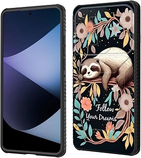 for Moto Edge 2025 Case Built in Slide Camera Lens Cover,Heavy Duty Shockproof Protection Dual Layer Case for Motorola Moto Edge 2025,Cute Baby Sloth On The Tree