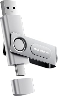 MOVE SPEED 128GB USB Drive 150MB/s Thumb Drives USB 3.0 and Type C Memory Stick with Dual Ports for iPhone 17/16/15, Android Phone, Windows, Mac, Tablet