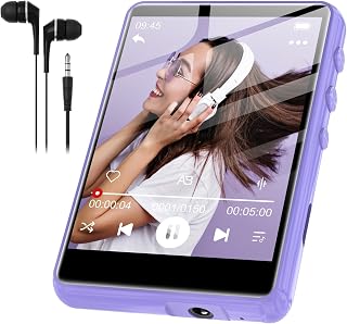 MP3 Player Bluetooth 5.3 - SWOFY 64GB Mp3 Music Player with 2.4" Touch Screen, Portable Digital Audio Player with HD Speaker FM Radio, Recording Support up 512GB Purple