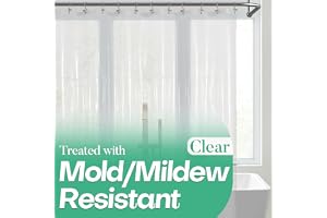 Mrs Awesome Clear Shower Curtain Liner with 3 Magnets, 72x72 | 12 Rustproof Grommets, Premium Flexible Sturdy Plastic Shower Curtain for Bathroom Lightweight, Waterproof,72W x 72H