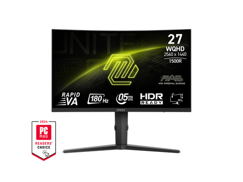 MSI 27" WQHD 2K 1440P 180HZ AMD FreeSync (AMD Adaptive Sync) 0.5ms HDR Ready Cur