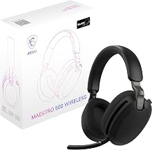 msi Maestro 500 W Black Gaming Headset &ndash; 40mm Neodymium Drivers, Omni-Directional Mic, Noise Cancelling, Lightweight Comfort, Foldable, Cross Platform Connectivity