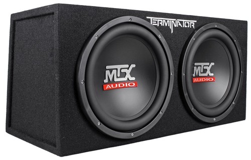 MTX Terminator TNE212D 1200 Watt 2 Ohm Dual 12&rdquo; Subwoofers/Subs + Sealed Sub Box