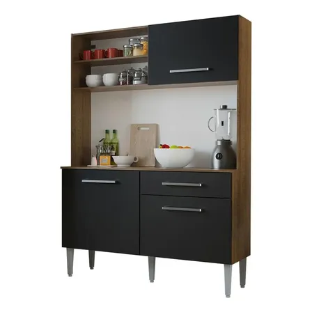 Mueble de cocina Madesa G200277K Life compacto 120cm marron y negro